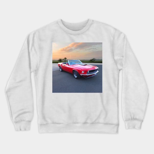 1969 Ford Mustang Crewneck Sweatshirt by Burtney